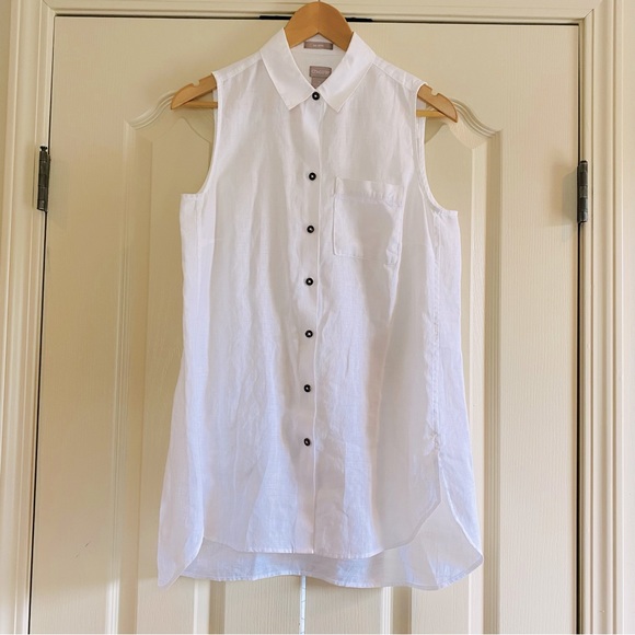 Chicos | 100% Linen Button Down Collared Tunic - Picture 1 of 6
